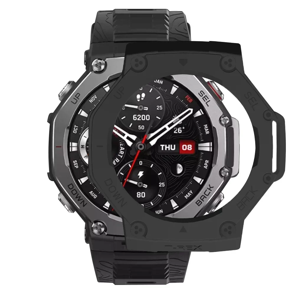 PC Protector Case For Amazfit T-Rex 3 Smart Watch Semi Coverage Bumper For Huami Amazfit Trex 3 Screen Protector Tempered Glass