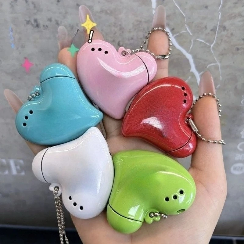 New Original‑Designed Mini Open Flame Heart Charm Cute Cat Badge Metal Inflatable Lighter  Premium‑Feel Gift for Girls