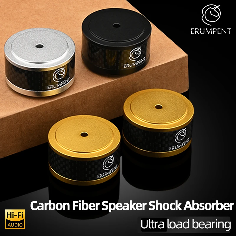 4PCS HiFi Speaker Isolation Feet Spike Carbon Fiber Aluminum Alloy Speaker Floor Base Audio Radio DAC Chassis Shock Absorber