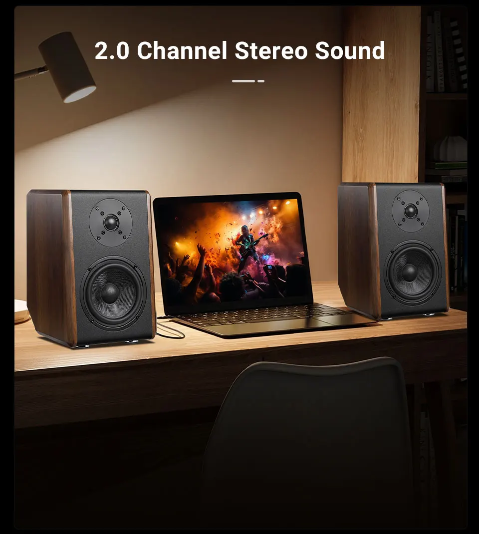 AIYIMA S700 120 W Bluetooth Aktive Bücherregal Lautsprecher Drahtlose HiFi Sound System Holz Bücherregal Lautsprecher Audio Ausgang Subwoofer – Detail 9