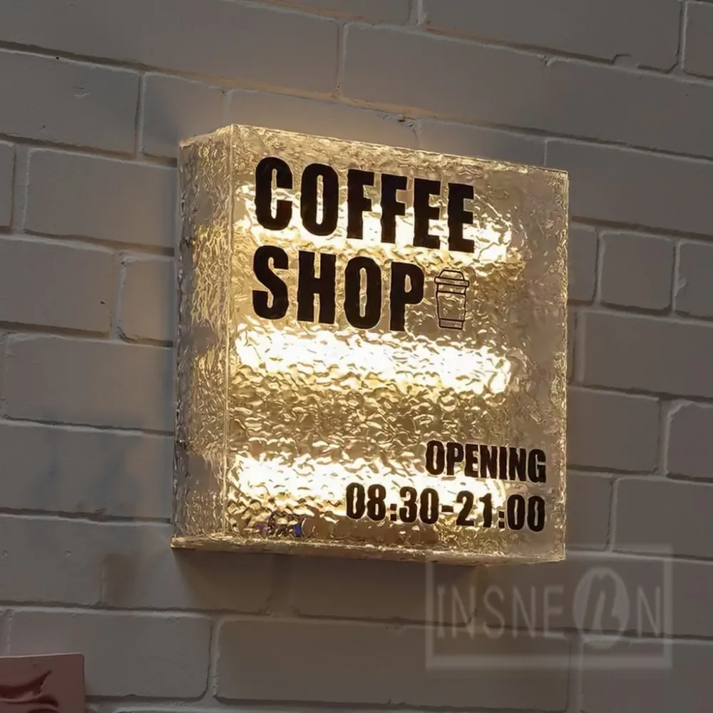 Custom Outdoor LED Light Box Business Sign Waterproof Acrylic Double Sided Storefront Wall Mounted Signage