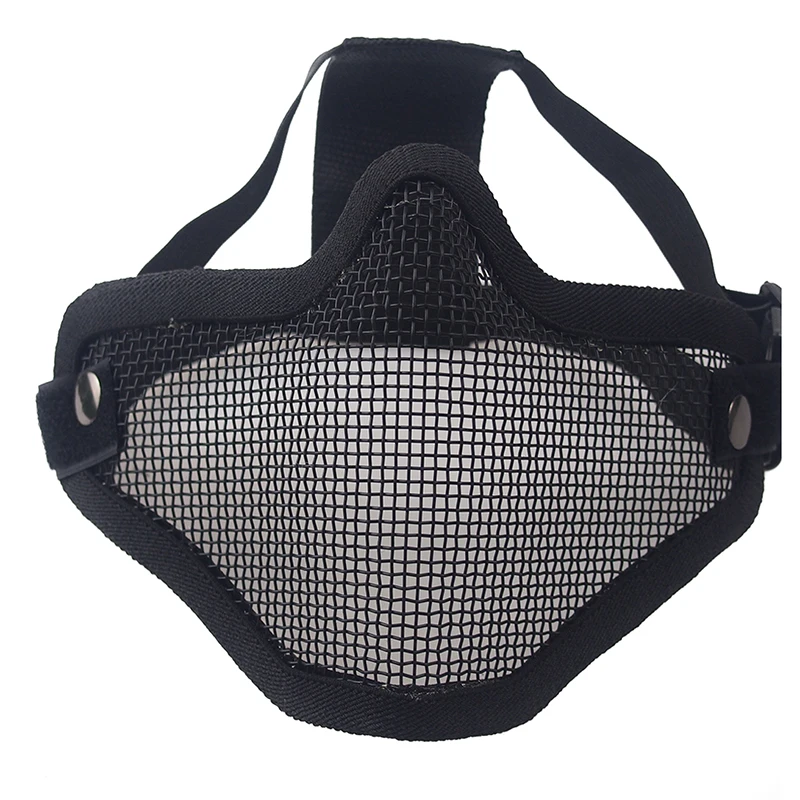 High Quality Metal Mesh Half Face Mask Training Hunting Field Wargame Airsoft Camp  Protective Tactical Face Shield Funny Mask