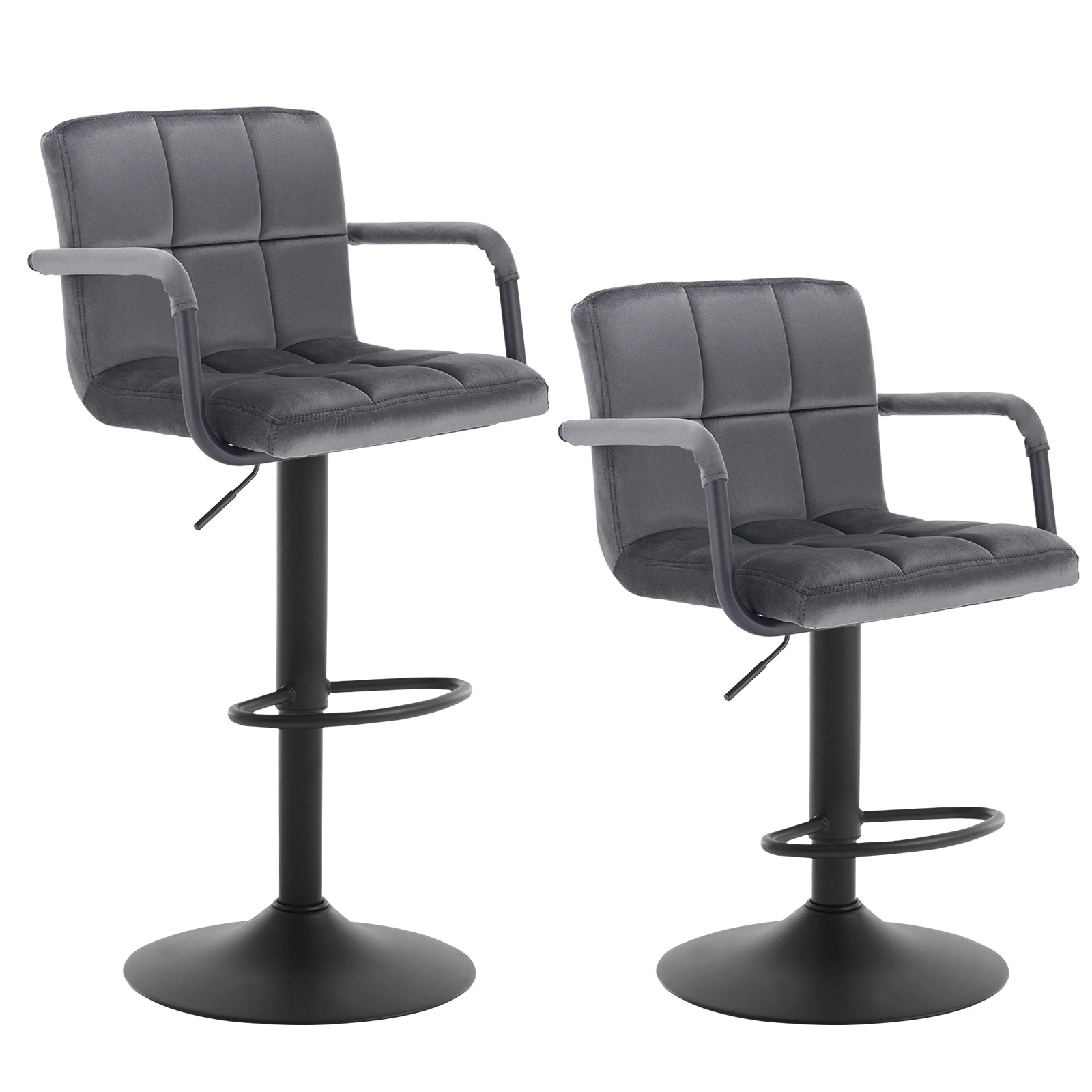 WOLTU 2 Stück/Set höhenverstellbare Barhocker mit Rückenlehne, Thekenhocker, drehbarer, weicher Barstuhl für Bistro und Zuhause