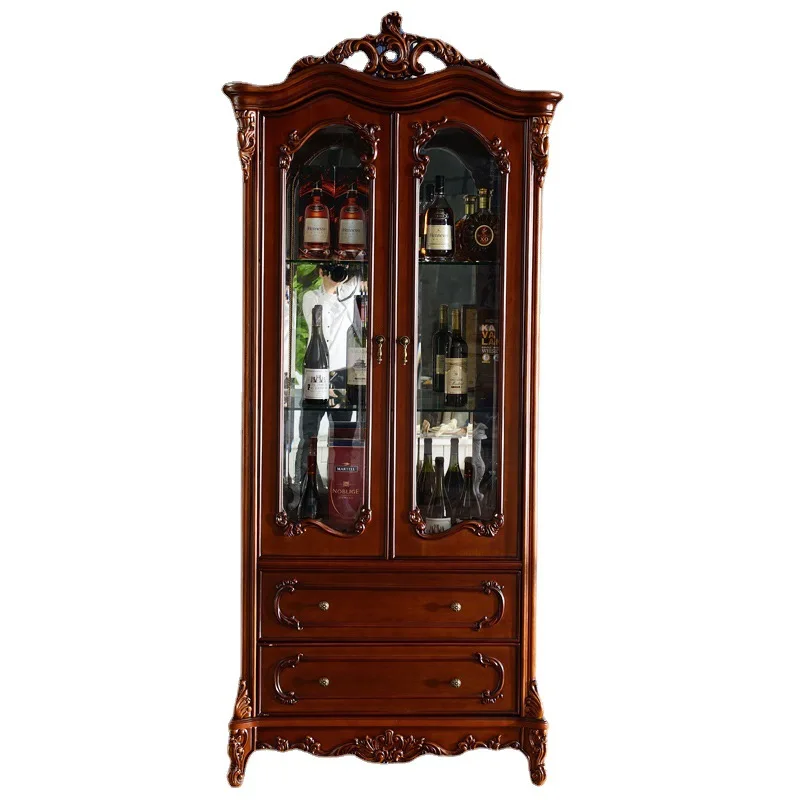 

European style solid wood wine cooler high-end living room double-door wine cooler