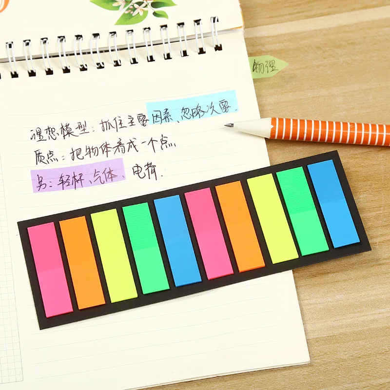 Self-adhesive Stripe Shape Memo Pad Sticky Notes Office Stationery Notebook Books Page Index Mark Memo Sticker Notepaper