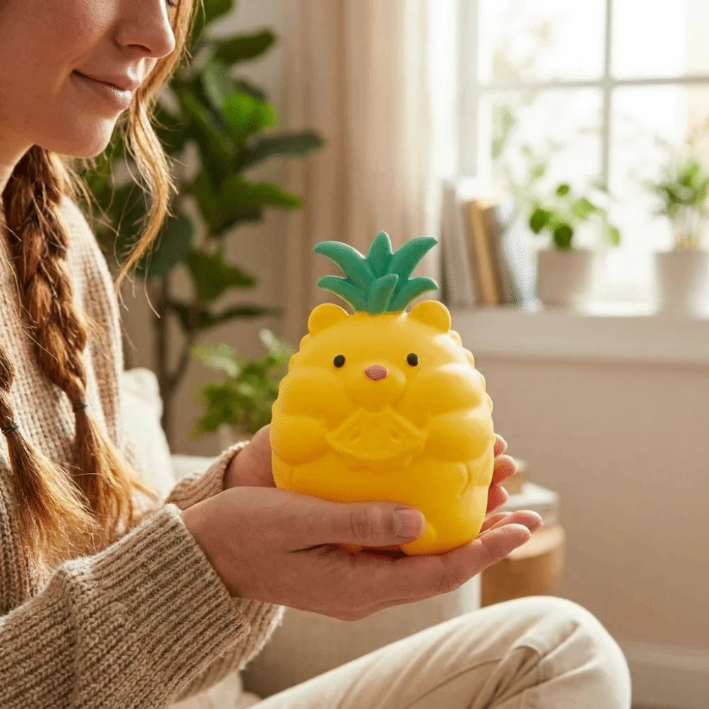 TPR Material Pineapple Bear Squishy Slow Resilience Soft Texture Simulated Fruit Stress Relief Imitating Pineapple Creative