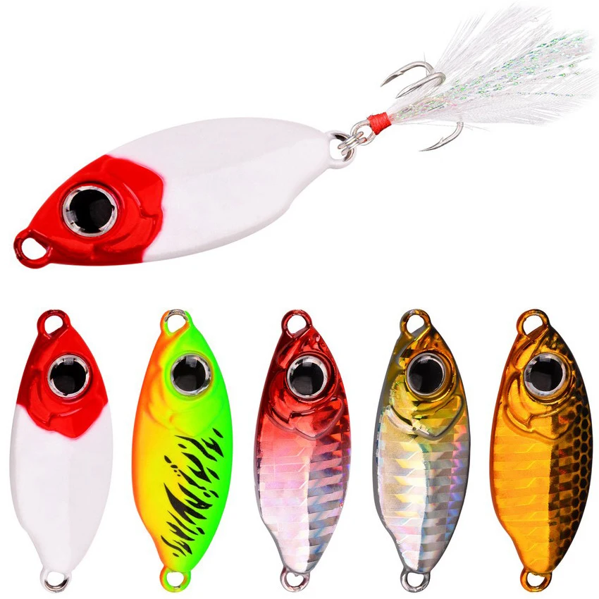 Metal Jig Fishing Lure Slow pitch Jigs Leaf 10G 15G 20G 25G Shore Cast Spoon Bass Fishing Bait Trout Saltwater Jigging Lures