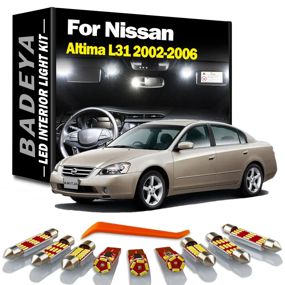 BADEYA 16Pcs LED Interior Reading Number Plate Door Light Kit Canbus For Nissan Altima L31 2002 2003 2004 2005 2006 Signal Lamp
