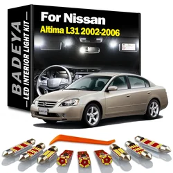 BADEYA 16Pcs LED Interior Reading Number Plate Door Light Kit Canbus For Nissan Altima L31 2002 2003 2004 2005 2006 Signal Lamp