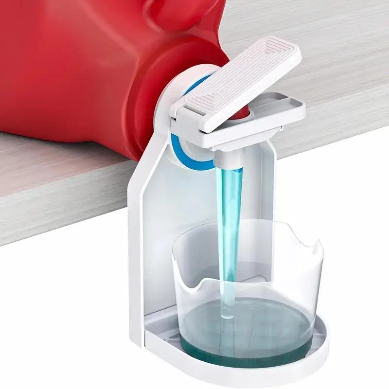 ~Spill-Free Laundry Detergent Dispenser Cup Holder With Push-Pause Spray Nozzle,Space-Saving,Laundry Room Accessories