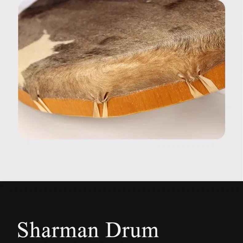 Ethnic Shaman Drum Sound Healing Yoga Meditation Leather Fur Frame Hand Drum Musical Instrument Handmade