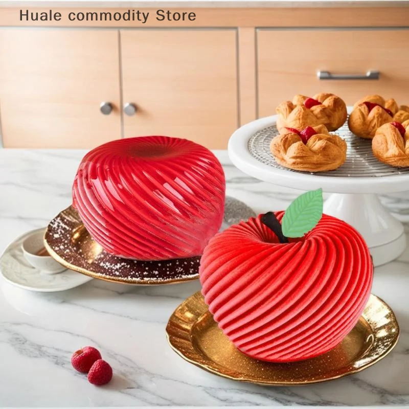Stampo in silicone per torta mousse di mele a spirale, pasticceria francese, cioccolato, Natale, San Valentino, vacanza