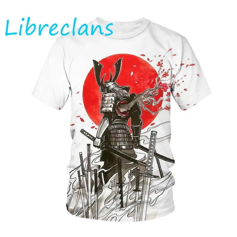 Japanese Samurai 3D Print T-Shirts Warriors Bushido Streetwear Men Women Casual O-Neck Oversized T Shirt Harajuku Kids Tees Tops