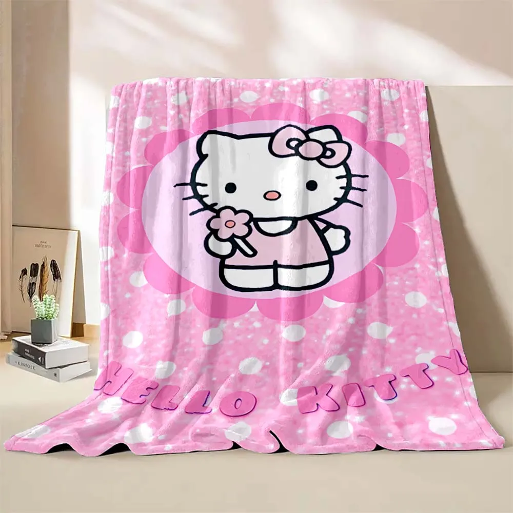 Hello Kitty Sanrio Blanket Soft Fluffy Cartooon Throw King Size Luxury Blanket Kid Boy Adult Sofa Bed Blanket Cover Throw Gift