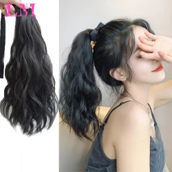 LM Brown Black Heat Resistant Synthetic Pony Tail Hair Extensions Drawstring Ponytail