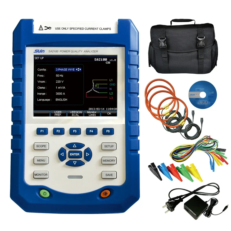 SA2100 Portable Multi-functional Power Quality Analyzer Single or Three-phase Power System Analyzer