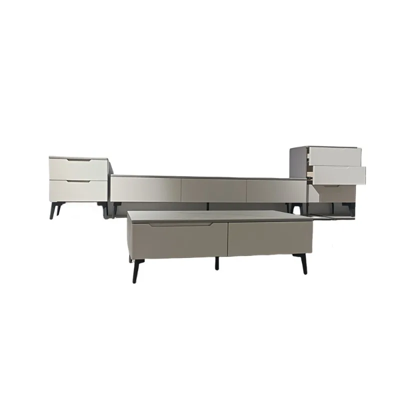 

Household living room rock slab rectangular coffee table TV cabinet two bucket cabinet three bucket cabinet combination