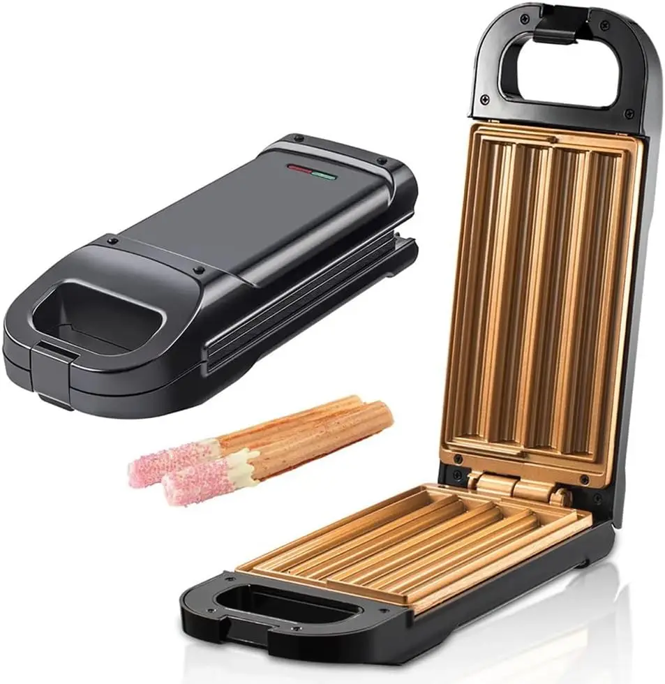 

850W Electric Churro Maker, Mini Breakfast Machine Churro Maker, Double-Sided Heating, Physical Anti-Sticking, for Restaurants B