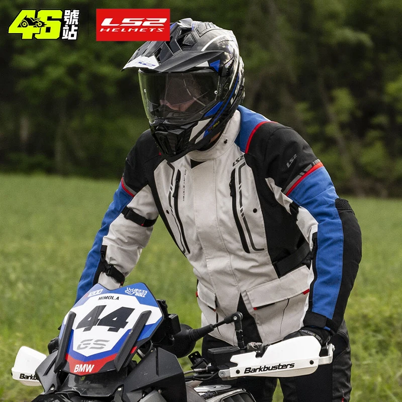 Traje de motociclismo LS2 NARVIK, chaqueta impermeable para motocicleta para hombre, chaqueta impermeable MJ147 Touring-aventventure