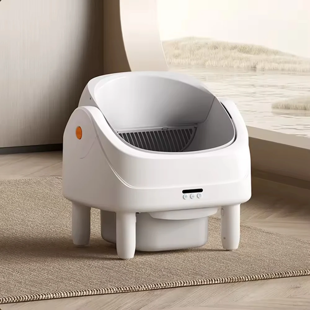 Luxury Large Semi Enclosed Anti Splash Automatic Self Cleaning Electric Smart Plastic Tray Drawer Extra Large Cat Litter Box