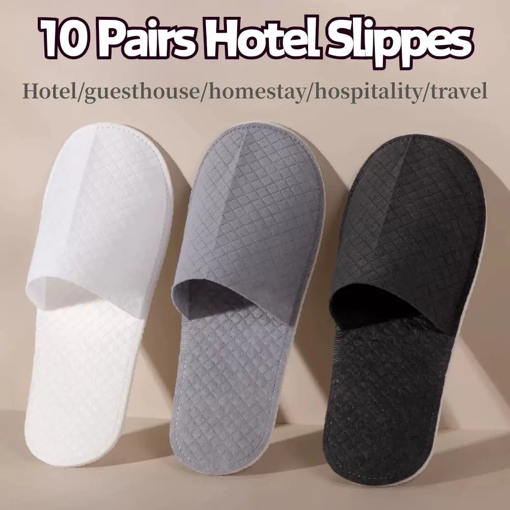 

10 пар одноразовых тапочек с закрытым носком, нескользящие тапочки для ванной комнаты, подходящие для семей, отеков, спа, путешествий, гостевых тапочек, хит продаж