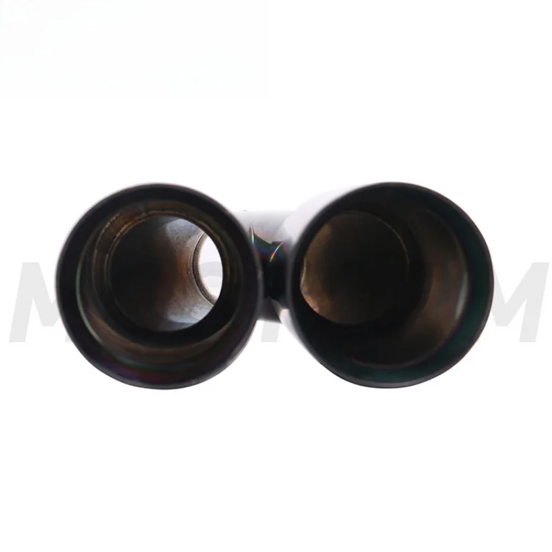 High Quality Black Double Wall Stainless Steel Dual Exhaust Tip 2.5 Inch Inlet 3.5 Inch Twin Outlets 9.45 Inch Total Length Univ