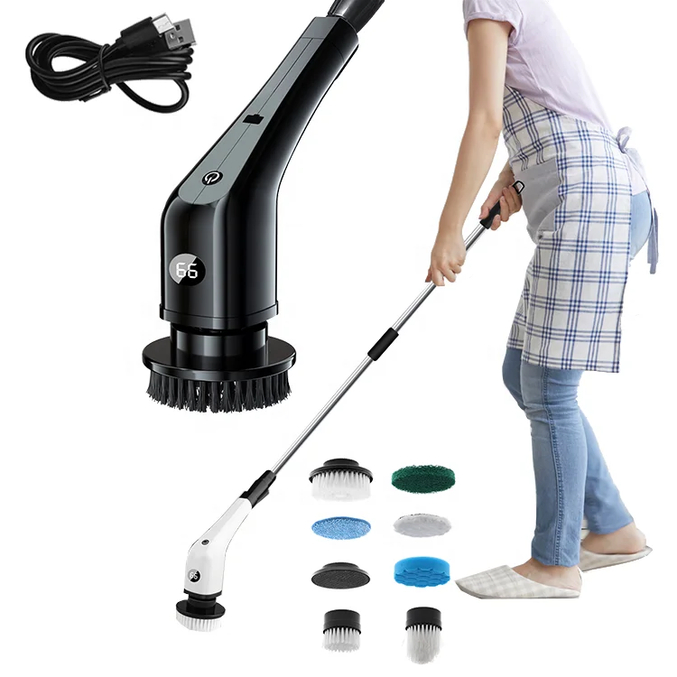 

Cleaning Brush Shower Cleaner Bathroom Electric Retractable Extendable Power Scrubber for Cordless Floor Mops
