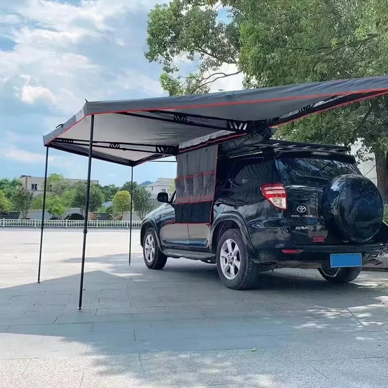 180 Car Awning,180 Degree Sunshade Aluminum Enclosure Retractable Folding Waterproof 4WD Off-road Outdoor Camping Car Awning,2M