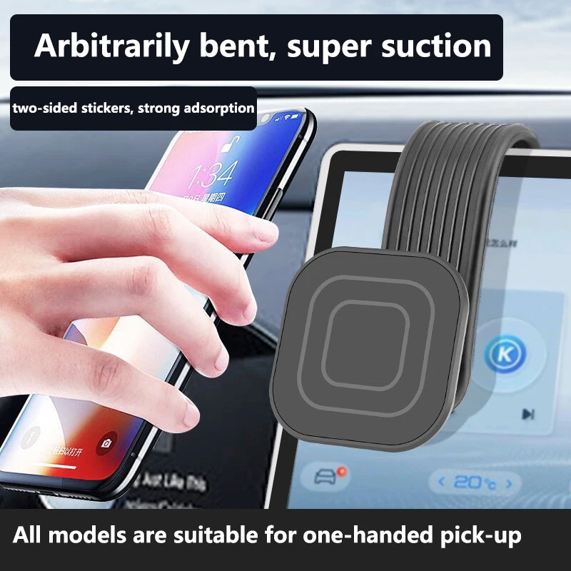 

Magnetic vehicle-mounted mobile phone stand bendable glue magic sticking stand center control desktop screen stick