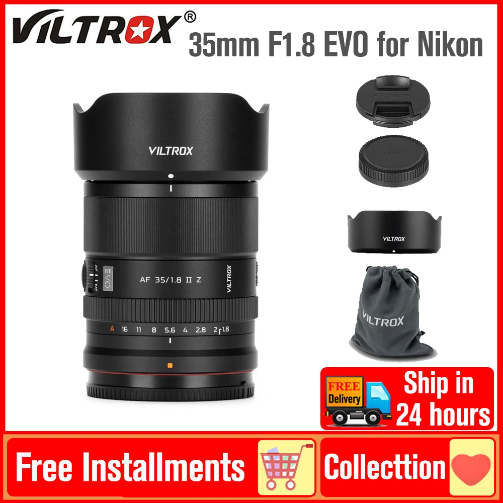 

Полнокадровый объектив Viltrox 35mm F1.8 EVO AF с большой апертурой и автофокусом для камер Nikon Z-Mount Z5 Z6 II Z7 II Z9 Z8 Z6II Z7II