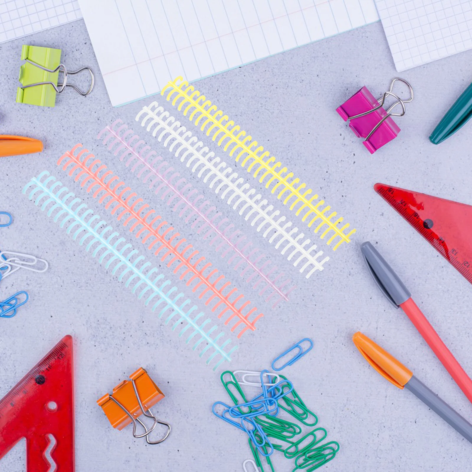 10Pcs Loose Leaf Binder Rings Plastic Replacement Clips for Notebook Diary Scrapbook Organizer School Office Spiral Binding