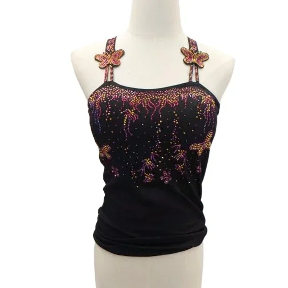 butterfly tops Women Bead Work Camis Femme Padded Camisole Lady Sexy new colorful bead tops