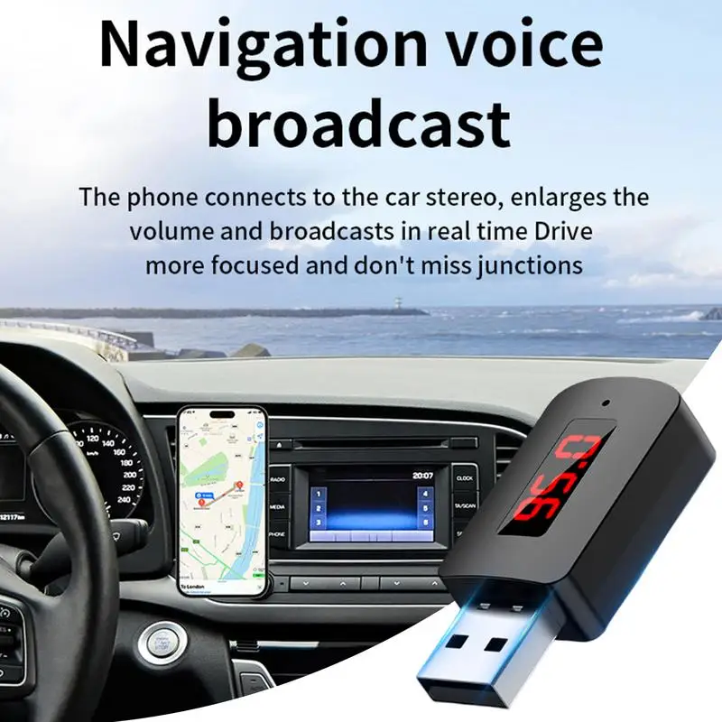 

5.4 Wireless Adapter For Car High-Speed Safe Connection Wireless Adapter Wireless Car Kits Strong Signal Stability For