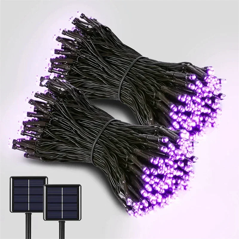 

Солнечные гирлянды 200/100/50/20LED уличный мерцающий свет для рождественского сада, цветочной клумбы, пляжного пейзажа, атмосферного украшения