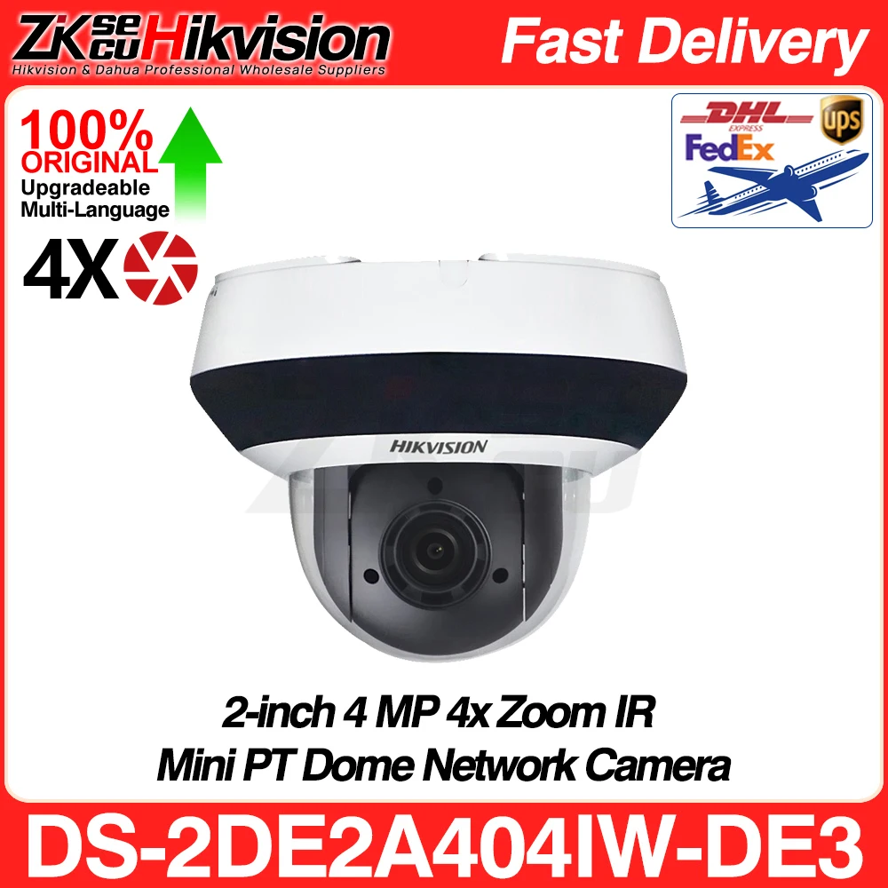 

Hikvision DS-2DE2A404IW-DE3 4MP PTZ IP Camera 4X Zoom Built-in Mic Security Surveillance CCTV Camera Hik-connect