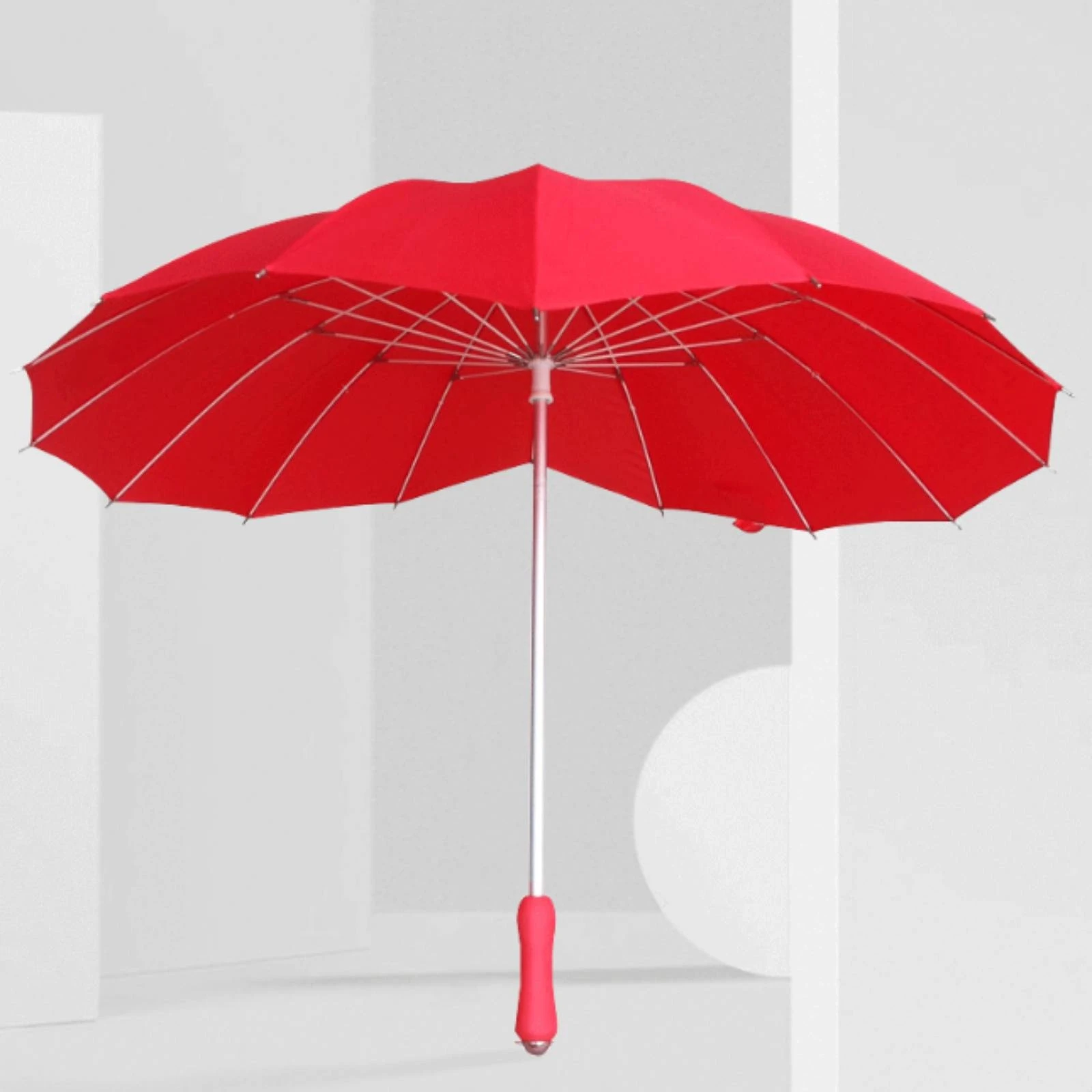 Fashionable Heart Umbrella with EVA Handle Portable Love Design for Outdoor Walking
