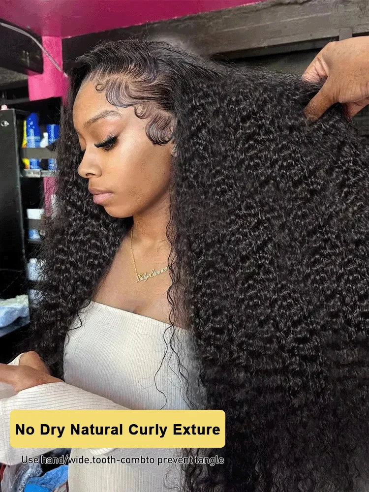 Deep Wave 13x6 Lace Front Human Hair Wigs 250% Density 13x4 HD Transparent Water Wave Curly Lace Frontal Wigs With Baby Hair Natural Color Daily Party 40 46 Inch Pre Plucked view 2
