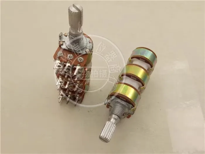 2pcs 148 type six link potentiometer B50K B50KX6 handle length 20MM yellow shell