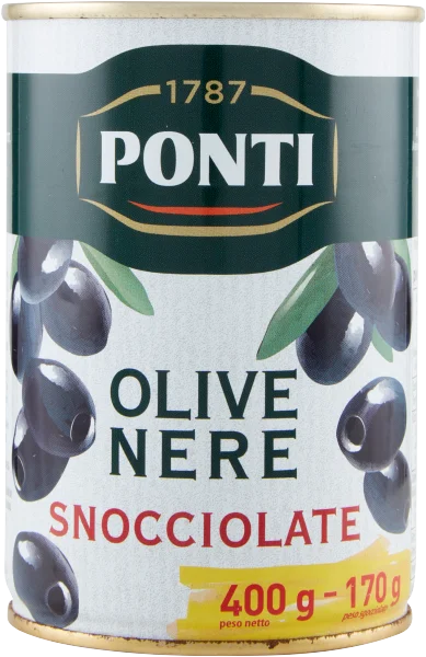 Nere Snocciolate 400g schwarze Oliven-Ponti