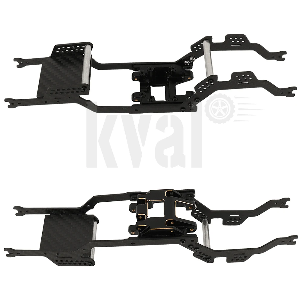 Carbon Fiber Chassis Kit Frame Girder Kit for 1/18 RC Crawler TRX4M Bronco LCG Upgrade Part