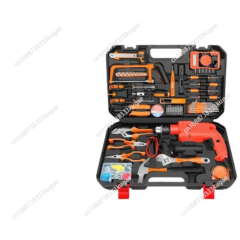 48-Piece set 220V plug-in impact hand drill set, spot household, tool set