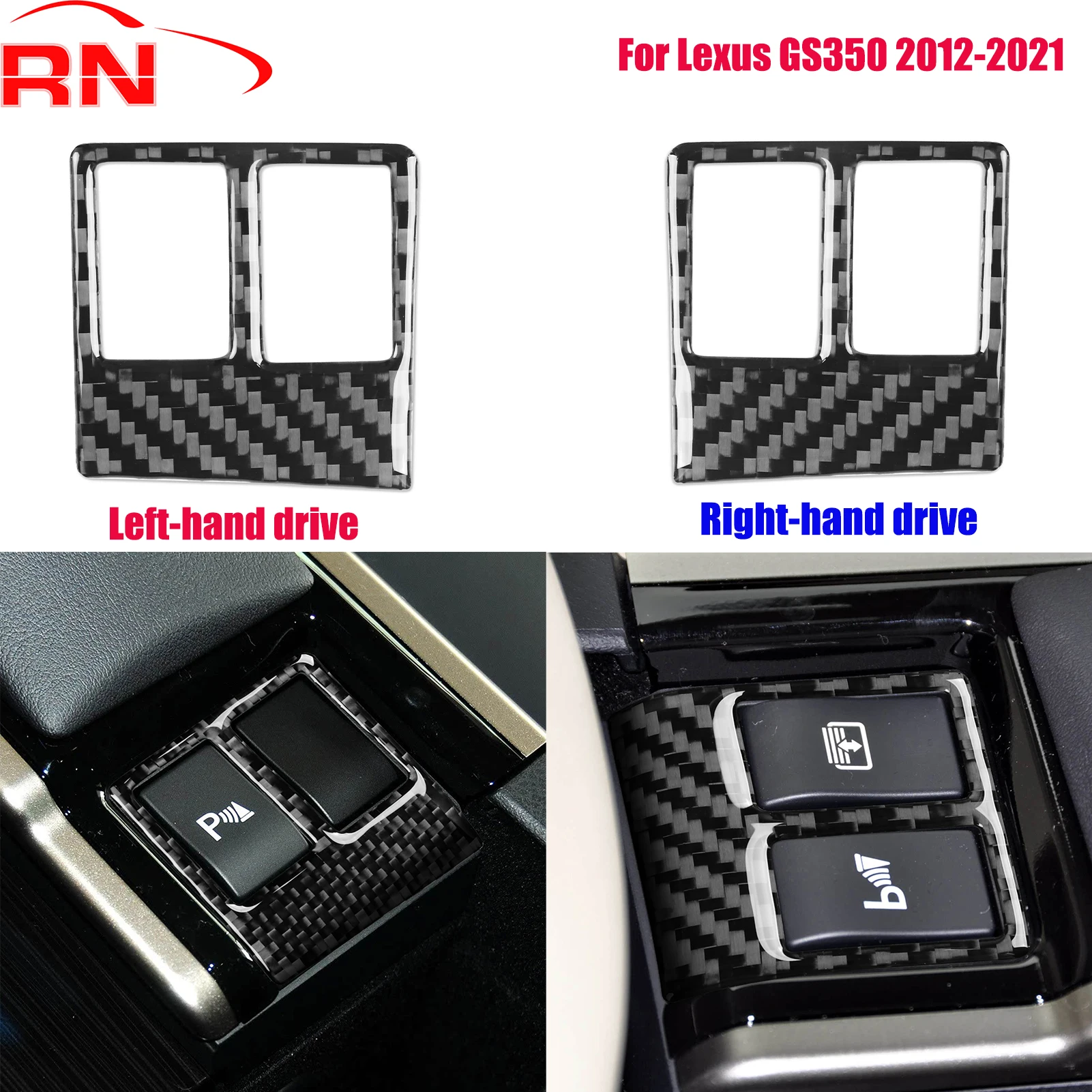 

For Lexus GS350 2012-2021 Refit Forged Carbon Fiber Central Control Parking Radar Frame Interior Decoration Accessory Sticker
