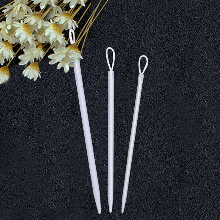 3 יח'\סט ניילון חוט סריגה מחטי חוט תפירת מחטי תפירת הלבשה & בד אמנות קרפט גדול עין צמר עבה סורג