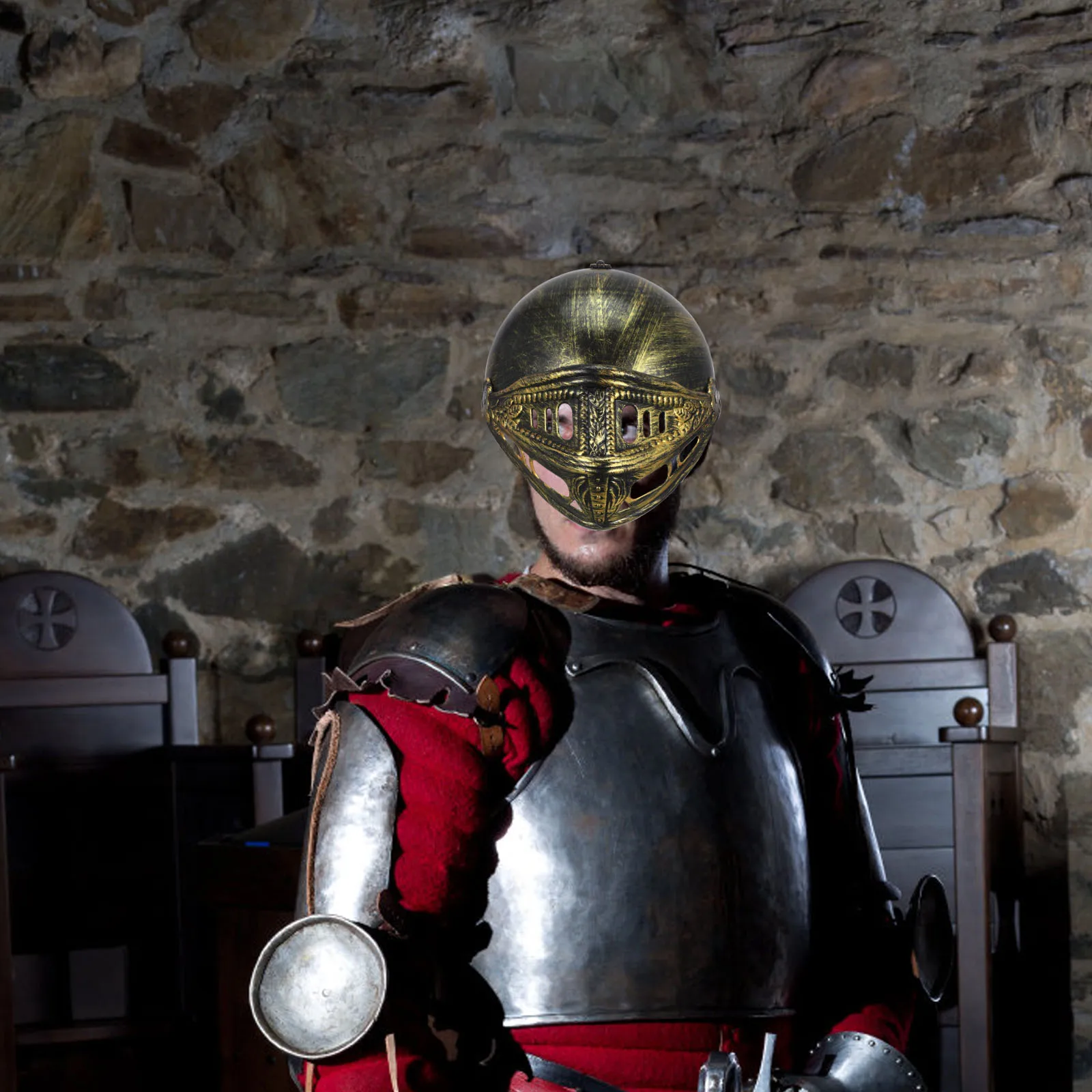 

Roman Golden Soldier Soldier Headgear for Men Cosplay Props Performance Decor Accessories