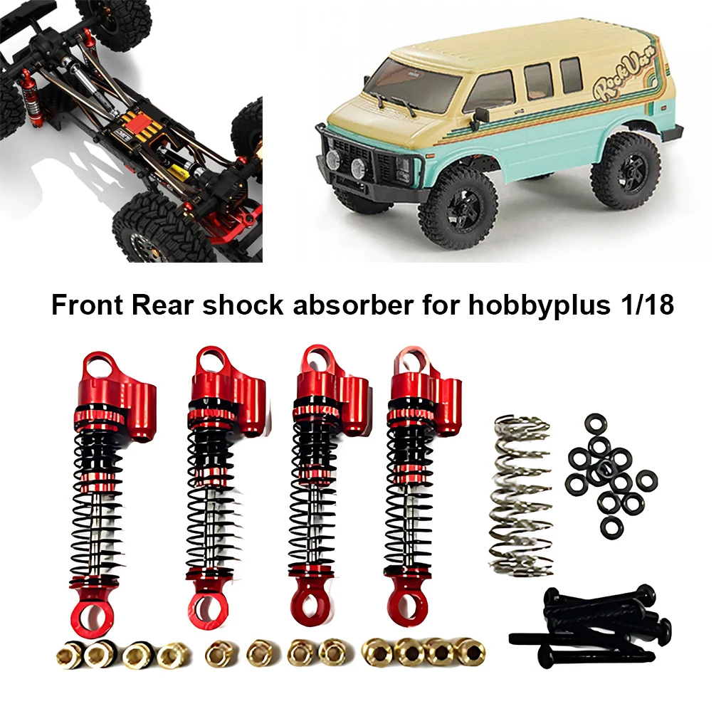 4piece Front Rear Shock Absorber Damper For Hobbyplus 1/18 CR18P Rock Van Front Rear Shock Absorber Blue