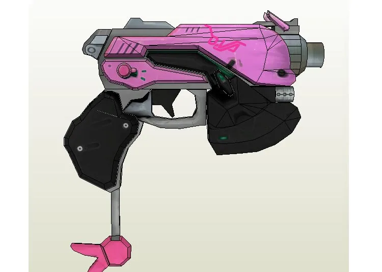 Game OW DVA Pulse Gun 1:1 3D Paper Model DIY Handmade Toy