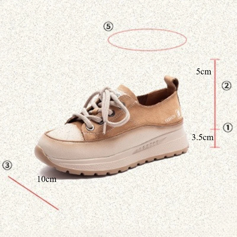2026 3.5cm Cow Suede Genuine Leather Round Toe Pumps Pumps Loafer Platform Wedge Flats Elthnic Retro Comfy Shoes Women Lace Up - view 3