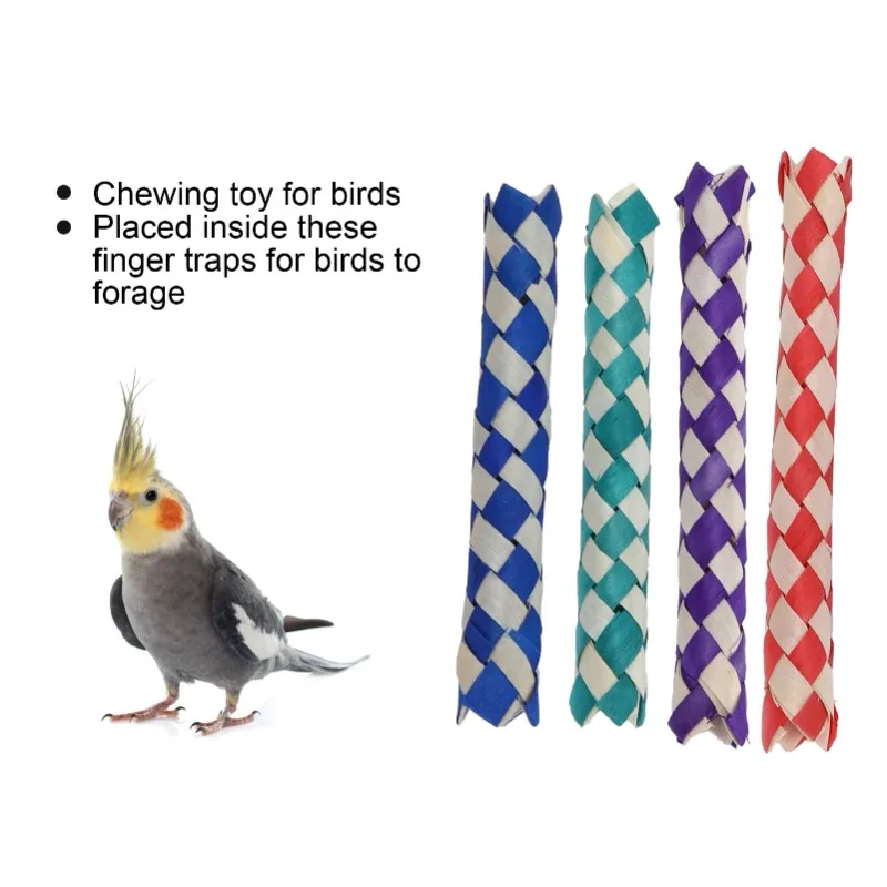 

New Finger Traps Birds Parrots Chew Toy Chinese Bamboo Traps DIY Toy for Kids Parties Chinese Bamboo Traps Bamboo