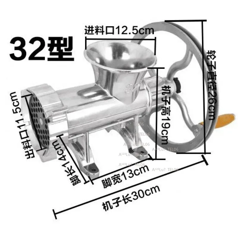 32 Meat Grinder Commercial Home Use Sausage Stuffer Chili Pepper Mincer Stainless Steel Kitchen Tool fahnenmast