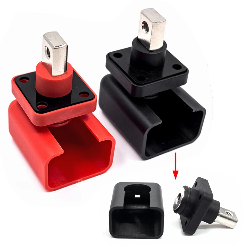 

200A Energy Storage Terminal with Dust Cover Through-wall Type High Current Lithium Battery All Copper Nickel Plating Connector